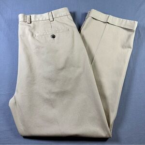 Brooks Brothers Advantage Elliot Chino Pants Mens 38x30 Tan Khaki Pleated Cuffed